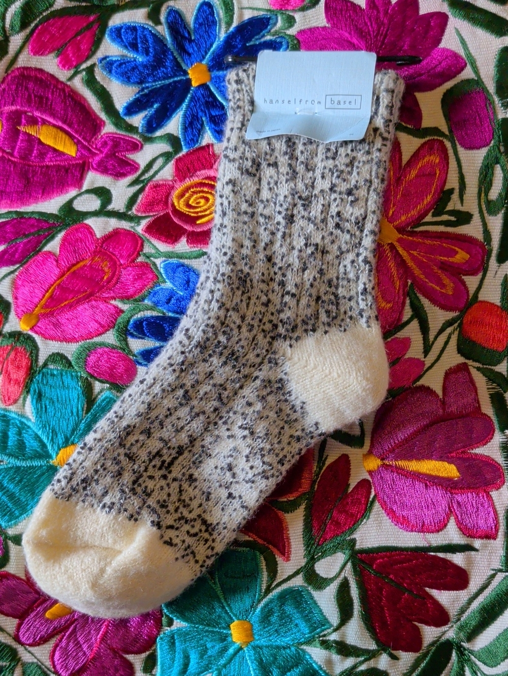 Hanselefrom Basel Cream Speckled Crew Socks